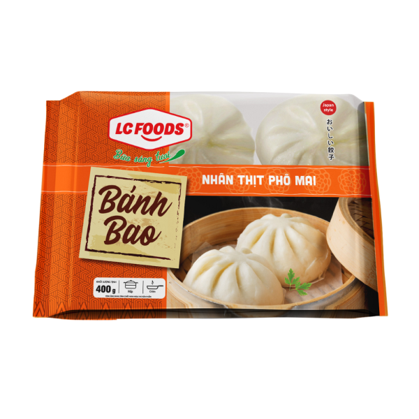 bánh bao nhân thịt phô mai